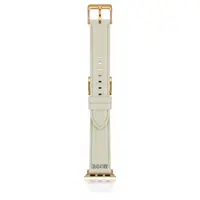 Apple Watch - Bracelet en cuir (38/40/41mm) - Blanc avec boucle dorée – Bild 1