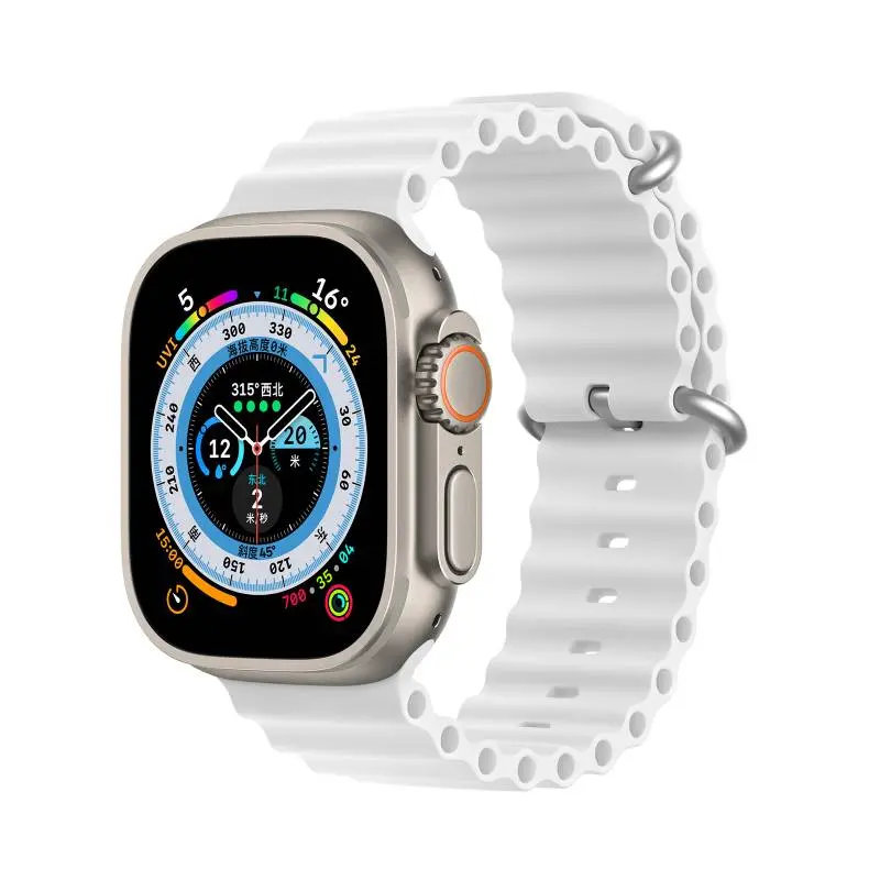 Apple Watch - Cinturino DUX OceanWave Version - 42mm/44mm/45mm/46mm(10.Gen)/49mm, bianco