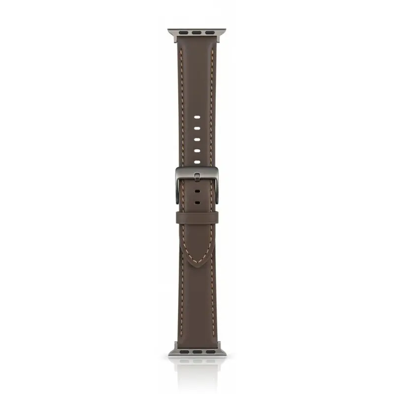 Apple Watch - Cinturino in pelle (44-49 mm) - Grigio con argento dorato