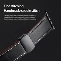 Apple Watch - DUX Gadget Series bracelet en cuir véritable (38MM - 42MM), version YA, noir – Bild 3