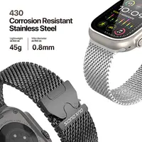 Apple Watch - DUX Milanese Air Version Strap - 42mm/44mm/45mm/46mm(10.Gen)/49mm, Silber – Bild 5
