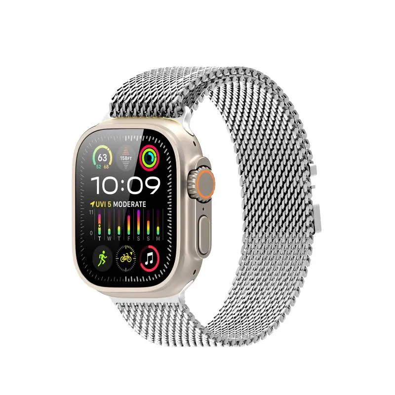 Apple Watch - DUX Milanese Air Version Strap - 42mm/44mm/45mm/46mm(10.Gen)/49mm, Silber