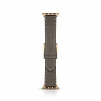 Apple Watch - Leder Armband (44-49mm) - Braun mit goldener Schnalle – Bild 1