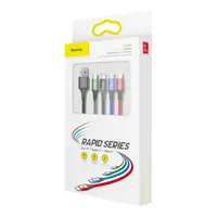 Baseus - 4-in-1 Schnellladekabel für iP+Type-C(2)+Micro, 3.5A 1.2m, Schwarz (CA1T4-B01) – Bild 3