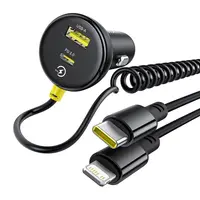Baseus - Caricabatterie circolare per auto 60W U-C / C-L nero – Bild 6