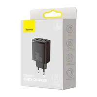 Baseus - Caricabatterie rapido compatto 2U+C, 30W EU, nero (CCXJ-E01) – Bild 2