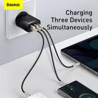 Baseus - Compact - Chargeur rapide 2U+C, 30W EU, noir (CCXJ-E01) – Bild 4