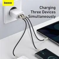 Baseus - Compact - Fast charger 2U+C, 30W EU, White (CCXJ-E02) – Bild 4