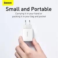Baseus - Compact - Fast charger 2U+C, 30W EU, White (CCXJ-E02) – Bild 7