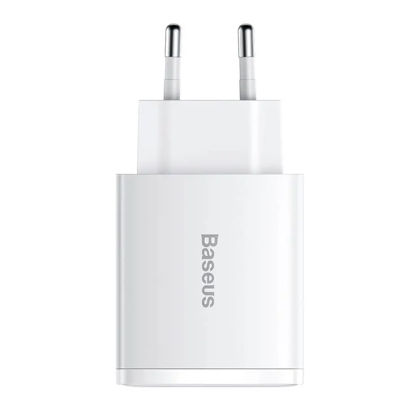 Baseus - Compact - Fast charger 2U+C, 30W EU, White (CCXJ-E02)