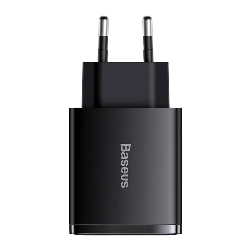 Baseus - Compact - Schnellladegerät 2U+C, 30W EU, Schwarz (CCXJ-E01)