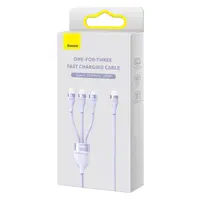 Baseus Flash Serie Ⅱ 3-in-1 Schnellladekabel Typ-C zu M+L+C 100W 1.5m lila (CASS030205) – Bild 2