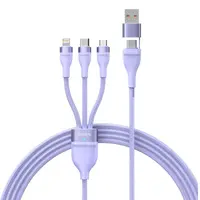 Baseus - Flash Series Ⅱ - 2-in-1 charging cable U+C to M+L+C, 100W 1.2m, Purple (CASS030105) – Bild 1