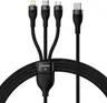 Baseus Flash Series Ⅱ Cavo di ricarica rapida USB a M+L+C 100W 1,5m nero (CASS030001)