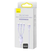 Baseus Flash Series Ⅱ One-for-three Fast Charging Cable USB to M+L+C 100W 1.5m Purple (CASS030005) – Bild 9