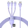 Baseus Flash Series Ⅱ One-for-three Fast Charging Cable USB to M+L+C 100W 1.5m Violett (CASS030005)