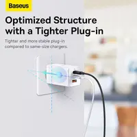 Baseus - GaN5 Pro - Caricabatterie rapido 2C+U, 65W EU, bianco (CCGP120202) – Bild 7