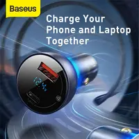 Baseus - Particolare - Caricabatterie da auto con display digitale, 65W, grigio scuro (CCKX-C0G) – Bild 3