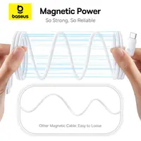 Baseus - PicoGo Series - Câble de recharge rapide magnétique USB-C vers USB-C, 240W 1m, blanc lune (P10376800211-00) – Bild 7