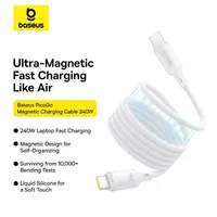 Baseus - PicoGo Series - Magnetic fast charging cable USB-C to USB-C, 240W 1m, moon white (P10376800211-00) – Bild 6