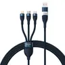 Baseus - Série Flash Ⅱ - Cordon de charge 2 en 1 U+C vers M+L+C, 100W 1.2m, bleu (CASS030103)