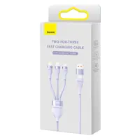 Baseus - Série Flash Ⅱ - Cordon de charge 2 en 1 U+C vers M+L+C, 100W 1.2m, Violet (CASS030105) – Bild 2