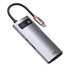 Baseus - Serie Metal Gleam - Docking station HUB Type-C multifunzione 5 in 1, grigio (CAHUB-CX0G)