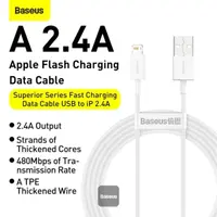 Baseus Superior Serie - Schnellladekabel USB-A auf LIghtning, 2.4A 2m, Weiss (CALYS-C02) – Bild 3