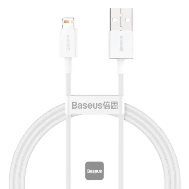 Baseus Superior Series - Fast charging cable USB-A to LIghtning, 2.4A 2m, White (CALYS-C02)