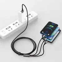 Baseus - Tungsten Gold - Cavo di ricarica rapida 3-in-1 da USB a M+L+C, 3,5A 1,5m, nero (CAMLTWJ-01) – Bild 3