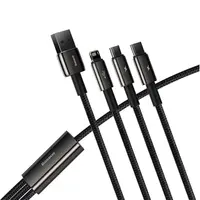 Baseus - Tungsten Gold - Cavo di ricarica rapida 3-in-1 da USB a M+L+C, 3,5A 1,5m, nero (CAMLTWJ-01) – Bild 8