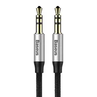 Baseus - Yiven - Audiokabel (AUX auf AUX), 1m, Silber+Schwarz (CAM30-BS1) – Bild 1