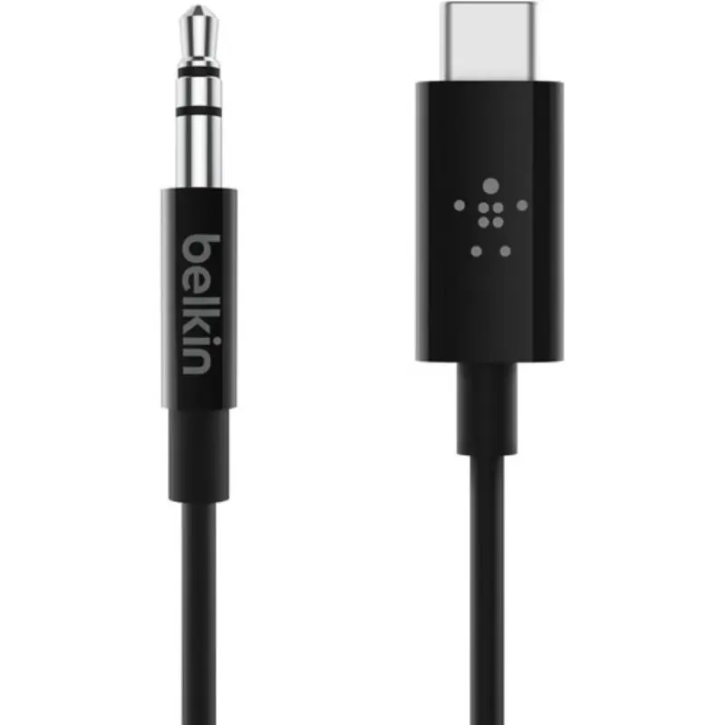 Belkin - 3.5mm Audio to USB-C Cable, 90cm, Audiokabel für Musik, Schwarz