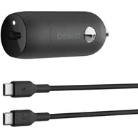 Belkin - BoostCharge Autoladegerät USB-C 30W mit Kabel USB-C auf USB-C 1m, Schwarz – Bild 1