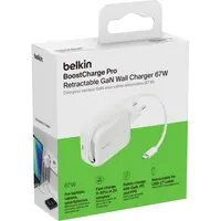 Belkin - BoostCharge chargeur GaN, 67W, avec câble USB-C rétractable, Blanc – Bild 2