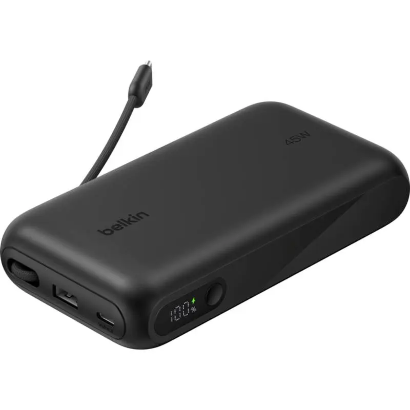 Belkin - BoostCharge Power Bank, 20,000 mAh, 45W, USB-C PD, Black