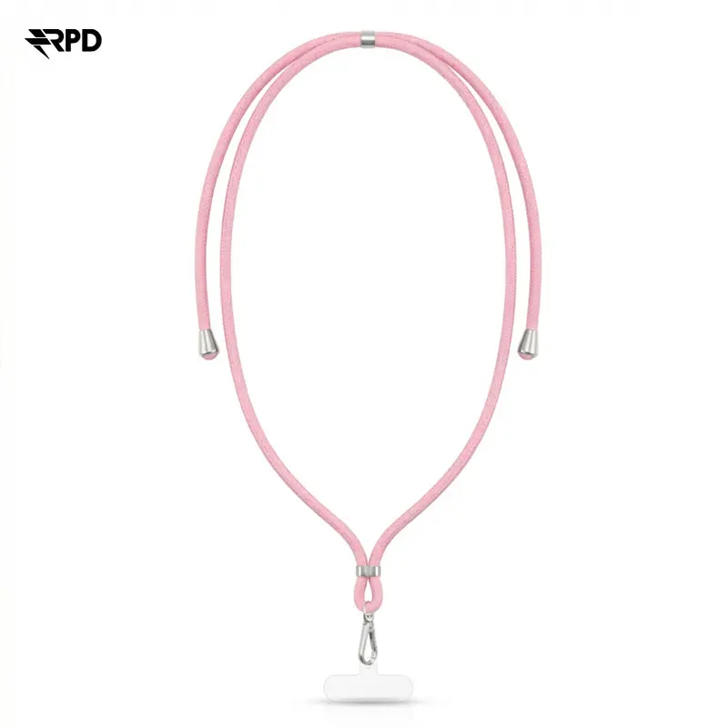 Chaîne de téléphone portable RPD Universal Nylon Necklace - Carte d'insertion robuste - pour tous les smartphones, Rose