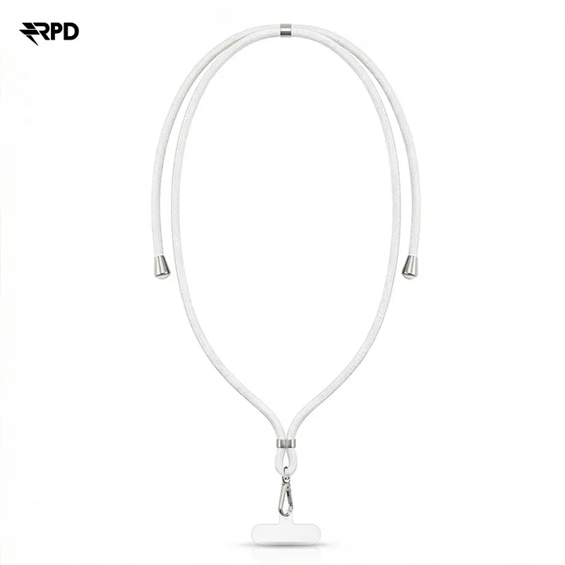 Chaîne de téléphone portable RPD Universal Nylon Necklace - Carte d'insertion robuste - pour tous les smartphones, Blanc
