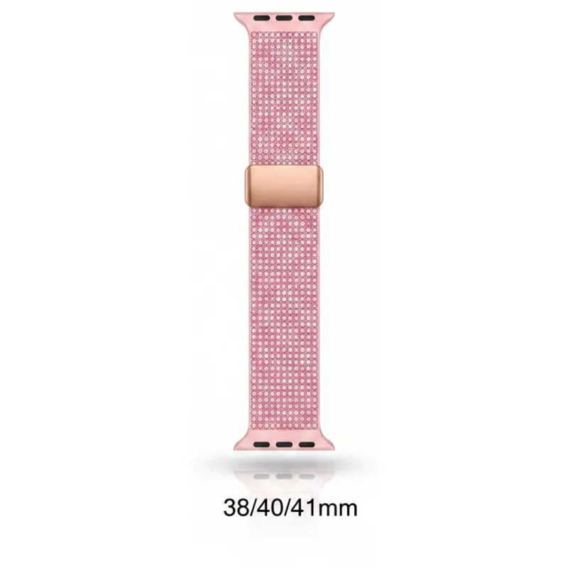 Cinturino Apple Watch in tessuto con strass 38/40/41 mm rosa