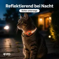 Collare per gatti AirTag - RPD Collare in nylon riflettente con fibbia di sicurezza e campanella, Arancione – Bild 5