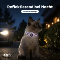 Collare per gatti AirTag - RPD Collare in nylon riflettente con fibbia di sicurezza e campanella, Viola – Bild 5