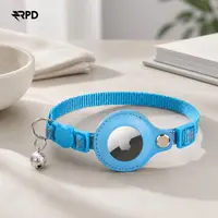 Collare per gatti AirTag - RPD Collare in nylon riflettente con fibbia di sicurezza e campanella, Blu cielo – Bild 6