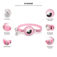 Collare per gatti AirTag - RPD Collare in nylon riflettente con fibbia di sicurezza e campanella, Rosa – Bild 7