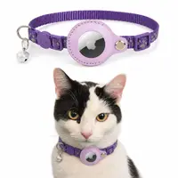 Collare per gatti AirTag - RPD Collare in nylon riflettente con fibbia di sicurezza e campanella, Viola – Bild 1