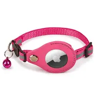 Collier pour chat AirTag - RPD Collier en nylon réfléchissant avec boucle de sécurité et clochette, Rouge rosé – Bild 2