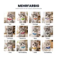 Collier pour chat AirTag - RPD Collier en nylon réfléchissant avec boucle de sécurité et clochette, Bleu ciel – Bild 3