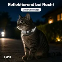 Collier pour chat AirTag - RPD Collier en nylon réfléchissant avec boucle de sécurité et clochette, Gris – Bild 5