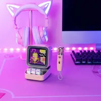 Divoom - DitooMic- Altoparlante Pixel Art a 8 bit - Bluetooth - Karaoke e Voice Morphing - Rosa – Bild 2