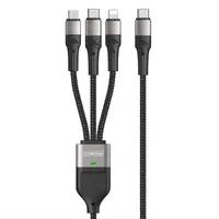 DUZZONA - 3-en-1 USB-C, 1.3m, noir - Adaptateur Lightning, Micro USB, Type-C, charge rapide 100W – Bild 1