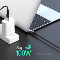 DUZZONA - 3-in-1 USB-C, 1.3m, black - Lightning, Micro USB, Type-C adapter, 100W fast charging – Bild 5